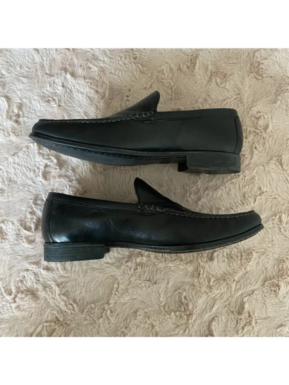 Johnston & Murphy Mens 10M Dark Brown Soft Loafers Sheepskin Classic